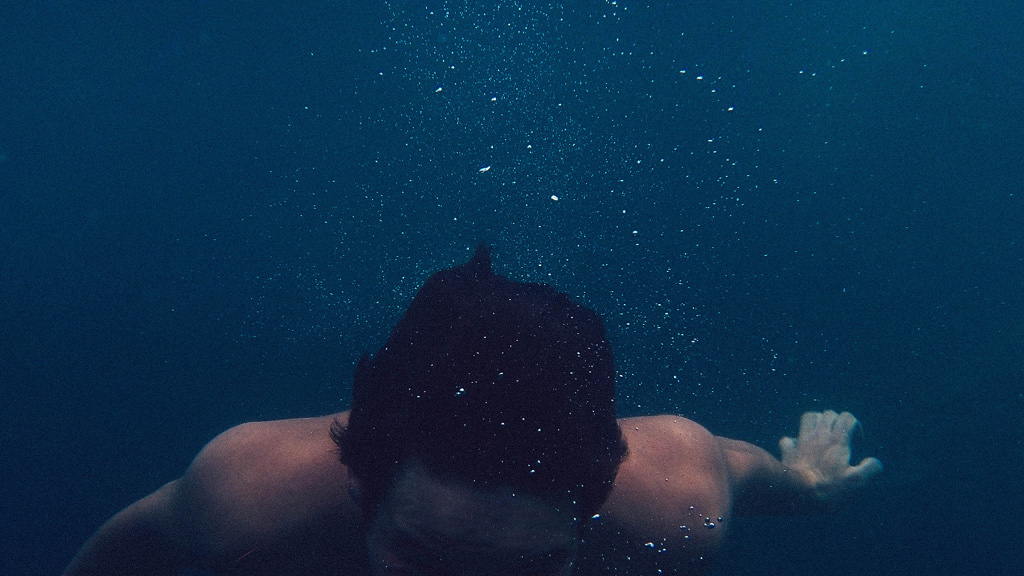 Person underwater