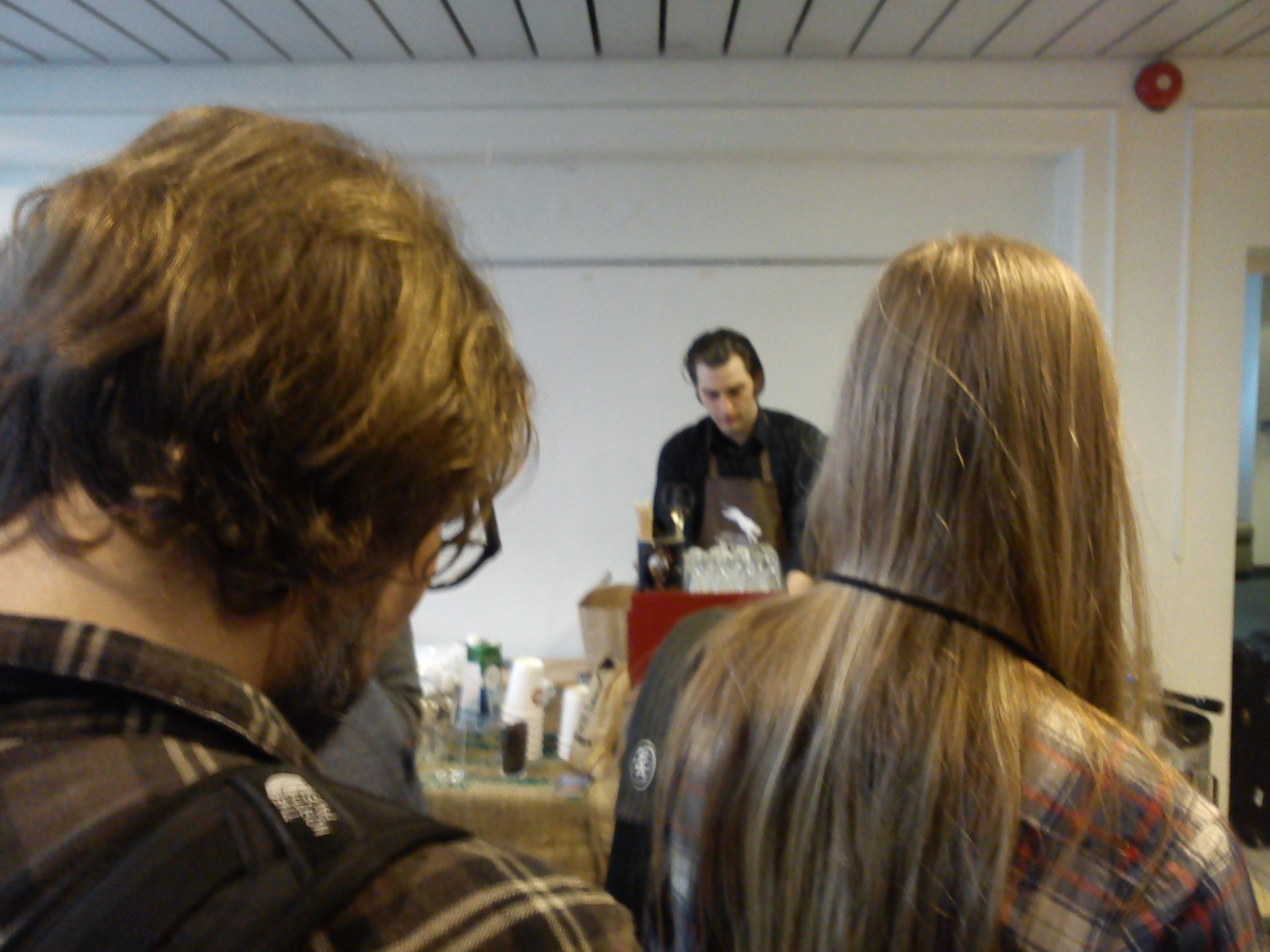 Standing in line for coffee